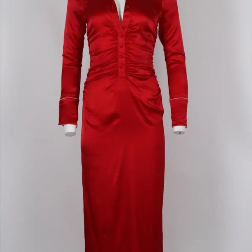 Alexis XS Vibrant Red Long Sleeve Dress NWT